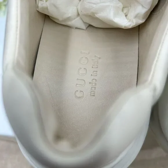 Men’s Gucci rython maxi mouth leather sneakers, size 14, made in Italy - Picture 6 of 10